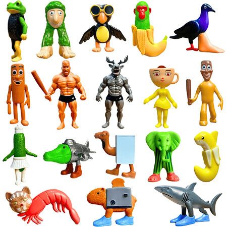 18PCS Italian Brainrot Toys, Italian Brainrot Character Models Figures Toys, Collectible Animals Figurine Doll Gifts for Fans