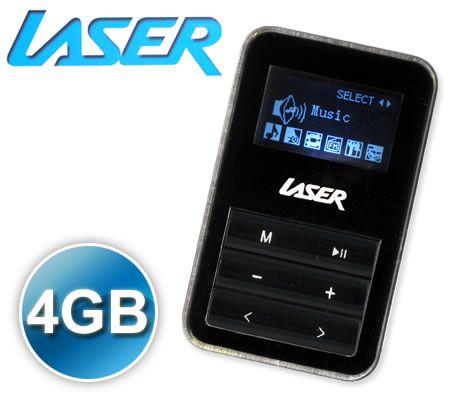 Laser CL30 Mini MP3 Player 4GB TFT LCD - Black