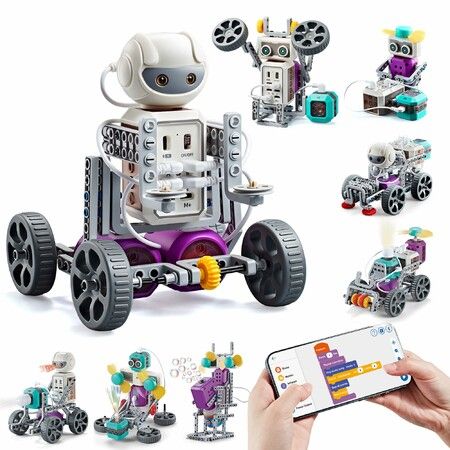 24-IN-1 STEM Circuit Science Robot STEM Robot Kit Projects Educational Building Science Experiment Set Toy for Boys Ages 8+