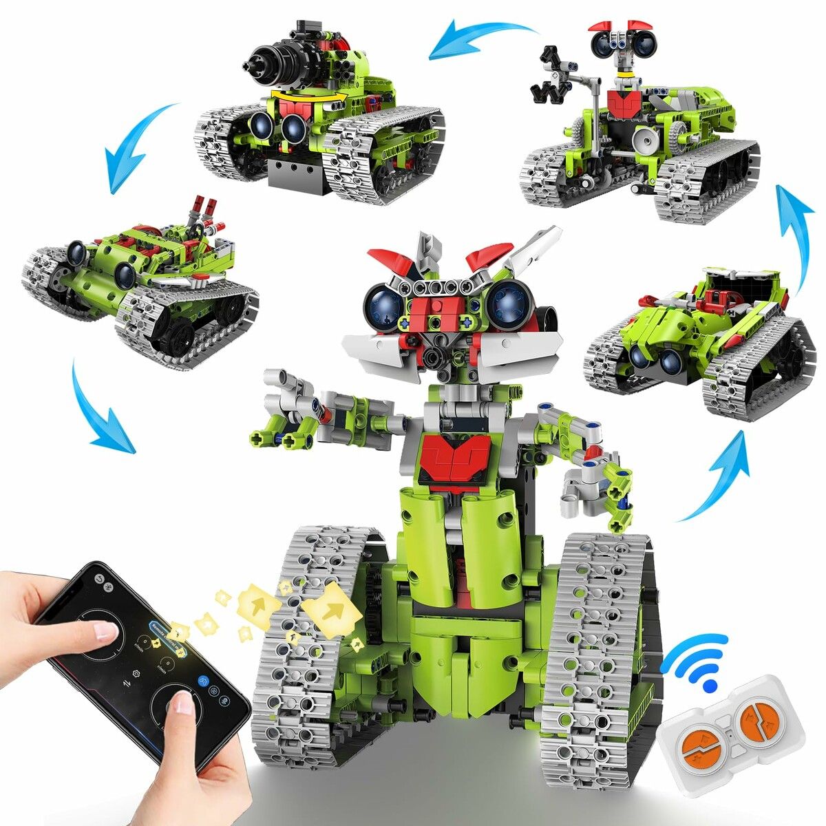 5 in 1 STEM Robot Building Kit APP Remote Control Robotics Building ...