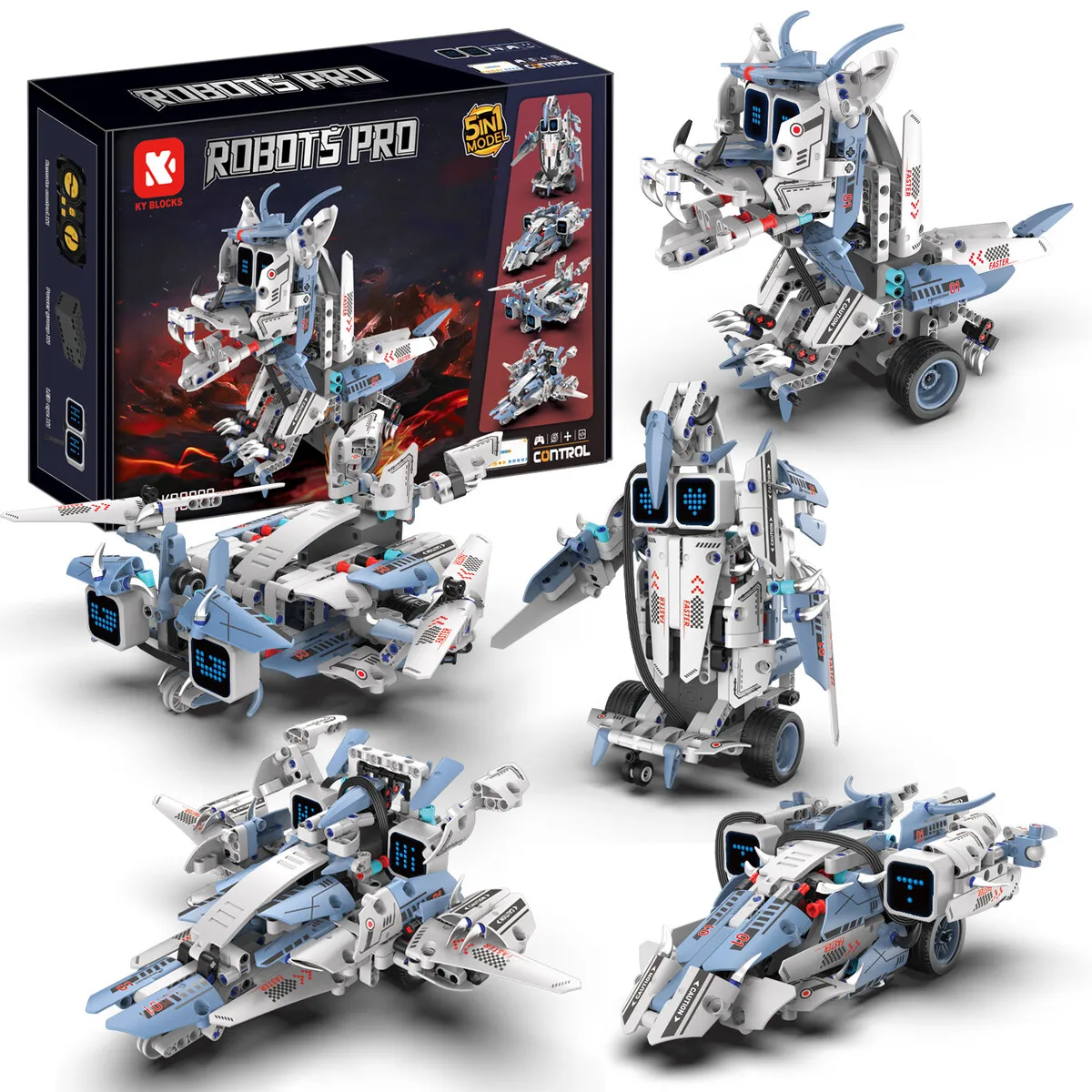 5 in 1 Programmable STEM Robot Building Kit APP Remote Control Robotics ...