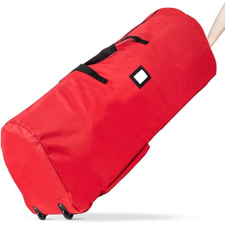Red 145x38x50cm Christmas Tree Storage Bag 600D Oxford Fits 7.5FT Artificial Trees & Holiday Decoration Storage Bag