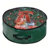 76CM Christmas Wreath Storage Bag, Christmas Garland Storage Container with Clear Window, Zipper and Handle for Xmas Holiday Seasonal Wreath Garland Box