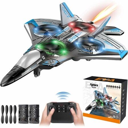 RC Plane Toy for Kids Remote Control Plane RC Aeroplane Toys Birthday Presents Controlled Aircraft Airplanes Toys Age3+ BLUE