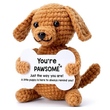 Emotional Support Crochet Dolls Handmade Positive Crochet Animals Gifts Emotional Support Plush for Anxiety & Stress Relief Desk Decor