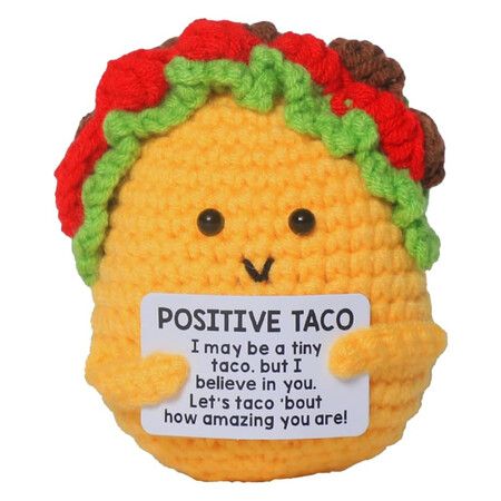 Emotional Support Crochet Dolls Handmade Positive Crochet Animals Gifts Emotional Support Plush for Anxiety & Stress Relief Desk Decor