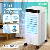 Evaporative Air Cooler Conditioner Humidifier Portable Quiet Cooling Fan 7L Water Tank 3in1 Home Room Swamp AC Conditioning 3 Wind Speeds with Wheels