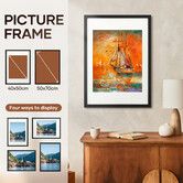 Art Picture Framing Wall Gallery Craft Poster Certificate Display Black Frame Decor Childrens Canvas Family Portrait Hanging Horizontal 50x70cm Photos