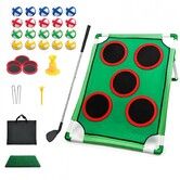 Golf Game Play Set with Chipping and Golf Pong,Putter 20 Sticky Practice Balls,Outdoor Yard Game for Family Fun