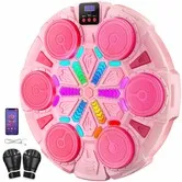 Music Boxing Machine for Kids,Smart Boxing Equipment with Gloves,Wall Mounted Boxing Set for Home,Office,Gym Pink