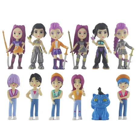 Action Figures Set 12 Pcs Anime Character Figures,K-pop Korean Idol Demon Movie Hunters Character Decorations Mini Figurines Toys