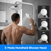 2 in 1 Shower WELS 3 Star 9.0 litres /Minute WELS Registration S12968 Rain Shower Head 8Inch Hose Set Round Overhead Handheld 3 Mode Rainfall