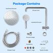 2 in 1 Shower WELS 3 Star 9.0 litres /Minute WELS Registration S12968 Rain Shower Head 8Inch Hose Set Round Overhead Handheld 3 Mode Rainfall