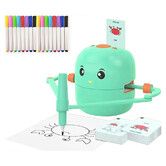 Interactive Drawing Robot for Children Boys Girls,Voice Interactive Educational Painting Toy with 100 Cards for 4 to  12 Years Old Kids, Green
