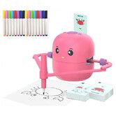 Interactive Drawing Robot for Children Boys Girls,Voice Interactive Educational Painting Toy with 100 Cards for 4 to  12 Years Old Kids, Pink