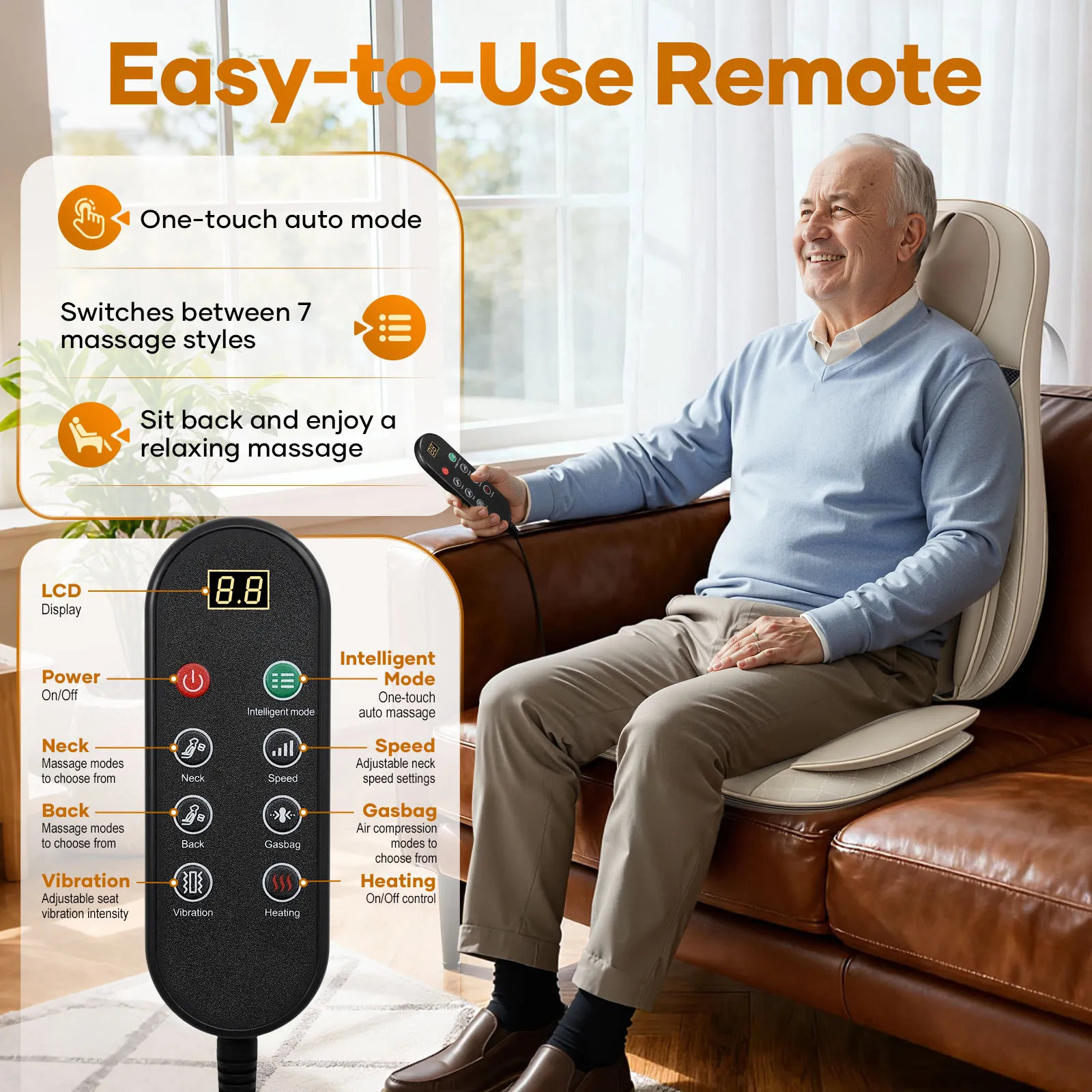 Full Body Massage Cushion Chair Electric Shiatsu Back Neck Massaging Seat Pad Kneading Rolling Vibration Heated Massager Home Remote Pillow Homasa