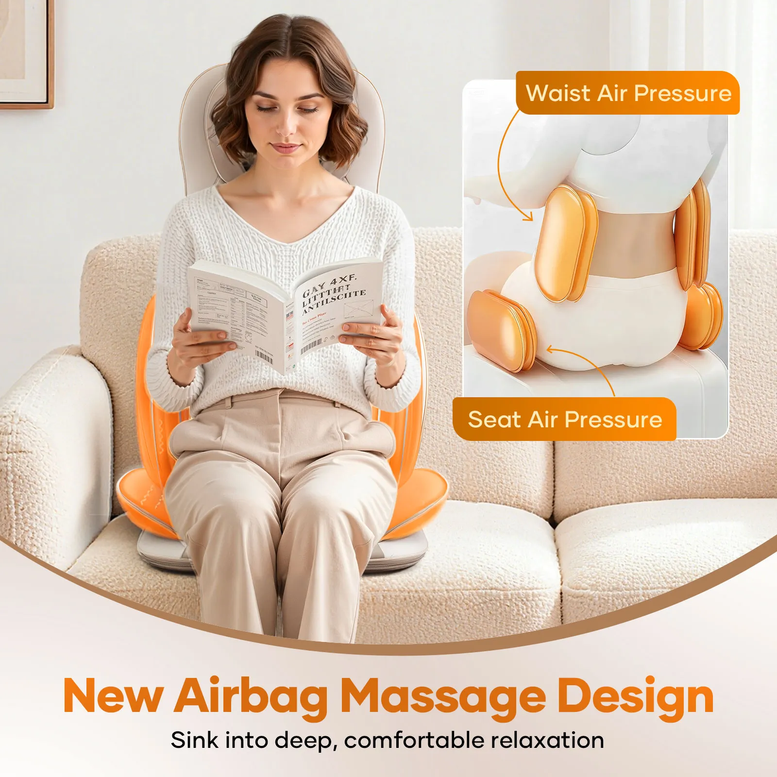 Full Body Massage Cushion Chair Electric Shiatsu Back Neck Massaging Seat Pad Kneading Rolling Vibration Heated Massager Home Remote Pillow Homasa