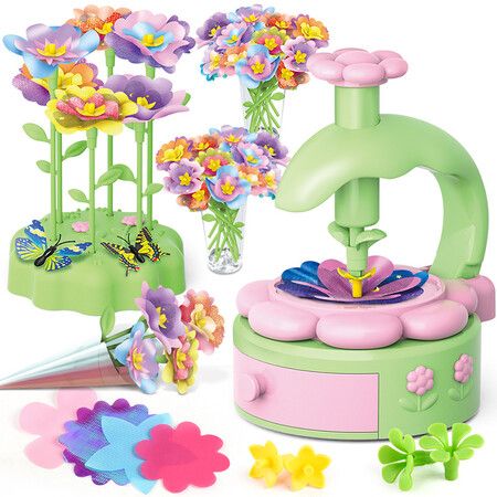 Fabric Flower Bouquets Toys Diy Craft Kits Toys For Kids Handmade Flowers Market Toy Girls Christmas Birthday Gift