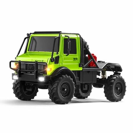 1/18 RC Semi-Truck, MN-333 Unimog Off-Road RC Rock Crawler, 4WD RC Truck RTR Transport Car Alloy Model for Hobby Toy Gifts (Green)