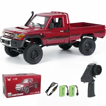 MN82 RC Rock Crawler, 2.4Ghz Toyota Remote Control Truck, 4WD 2 Speeds Switch RC Crawler Off-Road Pick-up with 2 Upgraded 1200mah Battery, 1/12 Scale Truck
