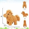 Walking Pony Toy Plush Interactive Pony Electric Plush Pet Toy with Sound Stuffed Animal Christmas Birthday Gifts for Kids (Light Brown)