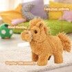 Walking Pony Toy Plush Interactive Pony Electric Plush Pet Toy with Sound Stuffed Animal Christmas Birthday Gifts for Kids (Light Brown)