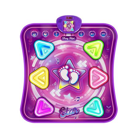 Dance Mat for Girls, Light up 6 Button Dance Pad with Wireless Bluetooth and 5 Game Modes, Kids Electronic Dance Mats for Boys Girl Aged 3 and Up