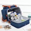 Lunch Bag for Women Men Double Deck Lunch Box,Reusable Leakproof Lunch Box Cooler Tote Bag for Work Picnic School,Double Compartment(Navy,12L)