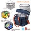 Lunch Bag for Women Men Double Deck Lunch Box,Reusable Leakproof Lunch Box Cooler Tote Bag for Work Picnic School,Double Compartment(Navy,12L)