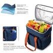 Lunch Bag for Women Men Double Deck Lunch Box,Reusable Leakproof Lunch Box Cooler Tote Bag for Work Picnic School,Double Compartment(Navy,12L)