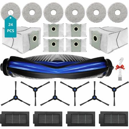 24 Pcs T50 Replacement Kit for Ecovacs DEEBOT T50 /T50 Pro Omni/T50 MAX Omni Robot Vacuum Cleaner,Accessory Parts【Not for T50 MAX PRO】