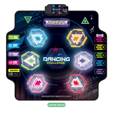 Dance Mat for Kids 5 Levels of Game Integrated Music and Bluetooth Musical Mat with Illuminated Screen, Toy Gift for Boys and Girls Ages 3-12 Years