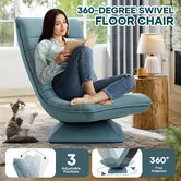 Floor Chair Sofa Lounge Couch Chaise Recliner Folding Lazy Lounger Ground Seat Adjustable Comfortable Bedroom Furniture for Reading Gaming Relaxation