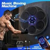 Smart Punching Boxing Electronic Music Machine Bluetooth Training Equipment Box Gloves Wall Mounted Target Fitness Workout Home Gym 9 Modes 18 Speeds