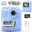 Kids Camera Instant Print Photo with 32GB, Portable Printing Camera Toy with HD Digital Video for Boys Girls Creativity & Learning (Blue)