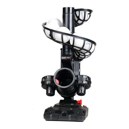 388BH Baseball Pitching Machine, 4 Adjustable Angles, 3 Pitch Angles, Power Bank/Battery Powered, Includes 9 Training Balls, for Beginners