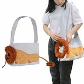 Lion-Shaped Pet Carrier Bag,Canvas Pet Bag,Cat Shoulder Bag,Pet Body Carrier For Daily Use,Walking,Outdoor Travel,Grey Size L