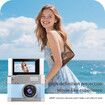 Thumb-Sized Flip Screen Mini Camera, Digital Retro CCD Portable with 32GB Memory Card, 180 Degree Flip Selfie Screen for Kids and Beginners (Blue)