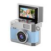 Thumb-Sized Flip Screen Mini Camera, Digital Retro CCD Portable with 32GB Memory Card, 180 Degree Flip Selfie Screen for Kids and Beginners (Blue)