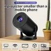 4K Portable Projector 1080P 1280x720P 180 Adjustable,Suitable For Mobile Phone/computer/TV Stick/tablet Computer,For Home Theater/office Color Black