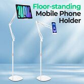 Tablet Floor Stand Kindle Mobile Phone Holder 175cm Hands Free Adjustable Universal Overhead Bed Clip iPhone iPad Switch 4.7 to 11 Inch Screen Devices
