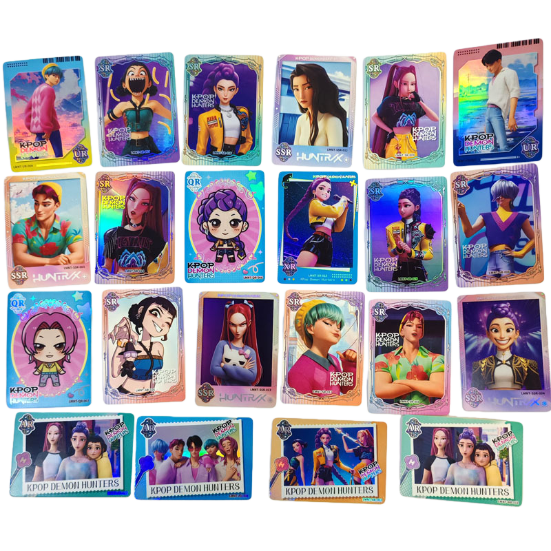 K-Pop Demon Hunter Team Flash Card Pack 150 Laser Cards Game Blind Box Collection Christmas Gift