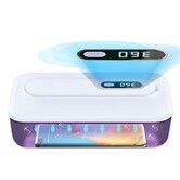 Portable Recharging Nail Tool Cleaner Box Container Plastic Sterilizer Machine for Nail Tools,Tweezers,Hair Salon,Tattoo,Jewelry, Phone(White)