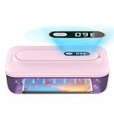 Portable Recharging Nail Tool Cleaner Box Container Plastic Sterilizer Machine for Nail Tools,Tweezers,Hair Salon,Tattoo,Jewelry, Phone(Pink)