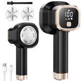 Electric Lint Remover with LED Display Rechargeable Fabric Shaver 6-Blade,3-Speed Defuzzer Remove Fuzz,Pills for Clothes,Upholstery(Black)