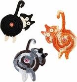 3Pcs Drink Coaster Cat Gifts for Cat Lovers,Fun Woven Creative Coasters,Cute Coffee Coaster for Home Decor Tabletop Protection