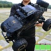 RC Cars Remote Control Car 1:12 Off Road Monster Truck,Metal Shell 4WD Dual Motors LED Headlight Rock Crawler,3 Batteries