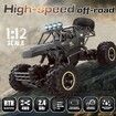 RC Cars Remote Control Car 1:12 Off Road Monster Truck,Metal Shell 4WD Dual Motors LED Headlight Rock Crawler,2 Batteries,Black