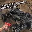 RC Cars Remote Control Car 1:12 Off Road Monster Truck,Metal Shell 4WD Dual Motors LED Headlight Rock Crawler,2 Batteries,Black