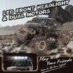 RC Cars Remote Control Car 1:12 Off Road Monster Truck,Metal Shell 4WD Dual Motors LED Headlight Rock Crawler,2 Batteries,Black